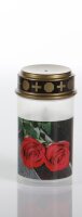 AAO LED Grabkerze mit Motiv Rose weiß mit Dorn