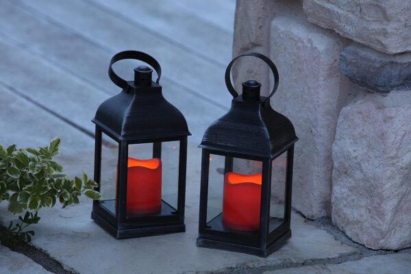 AAO LED-Outdoor Laterne MODO, FP 10,5x10,5x22,5cm 
(rot / Kunststoff)