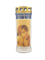 24 Wochenbrenner mit Golddeckel 7 Tage mit Engel Motiv
